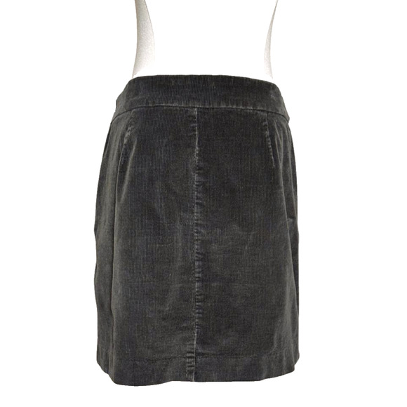 Banana Republic Charcoal Gray Corduroy Stretch Side Zip Mini Skirt Size 6 Preppy - Picture 4 of 6